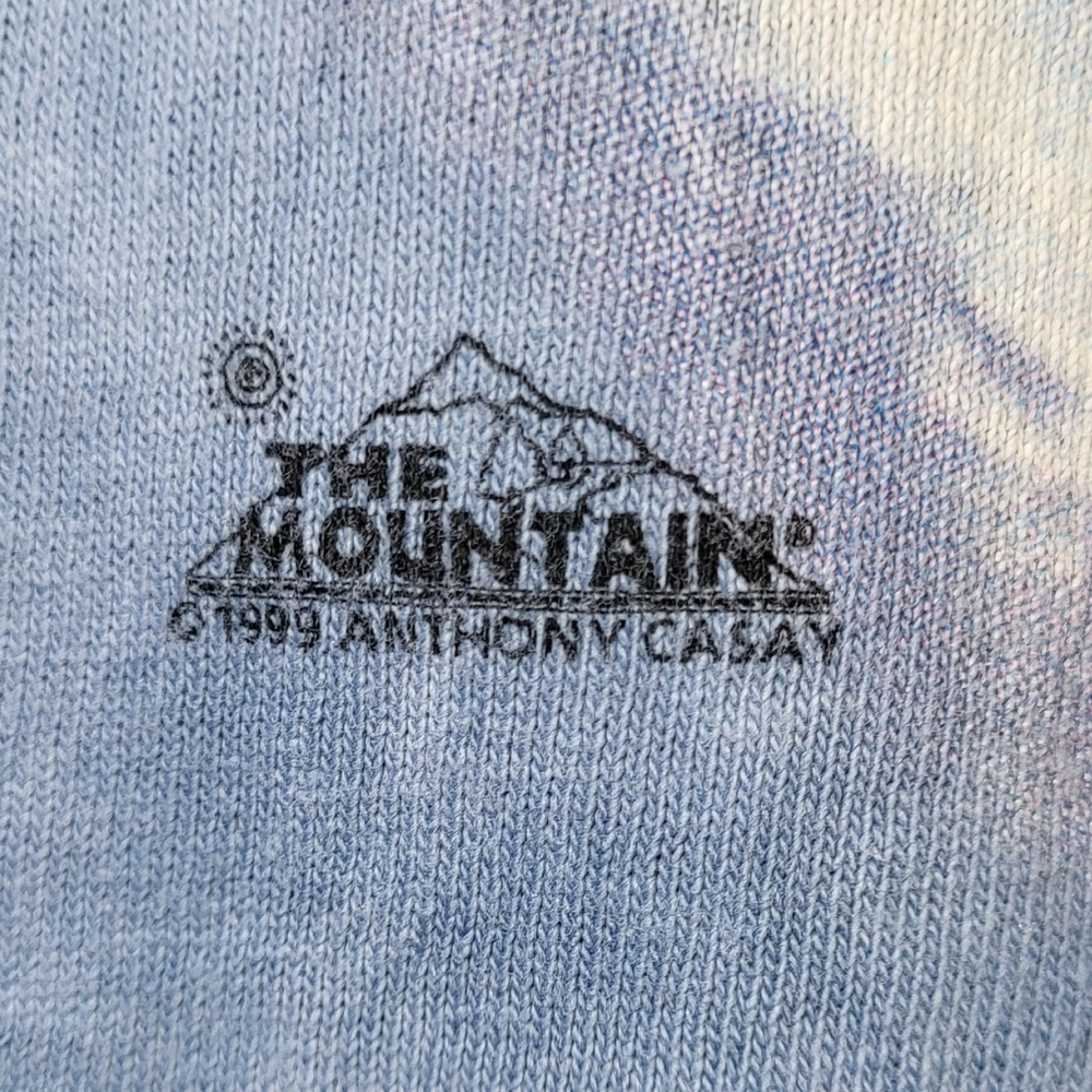 The Mountain Baby Seal T-shirt Kids‎ Size Large Blue Tie Dye Vintage 1999 - Picture 3 of 5